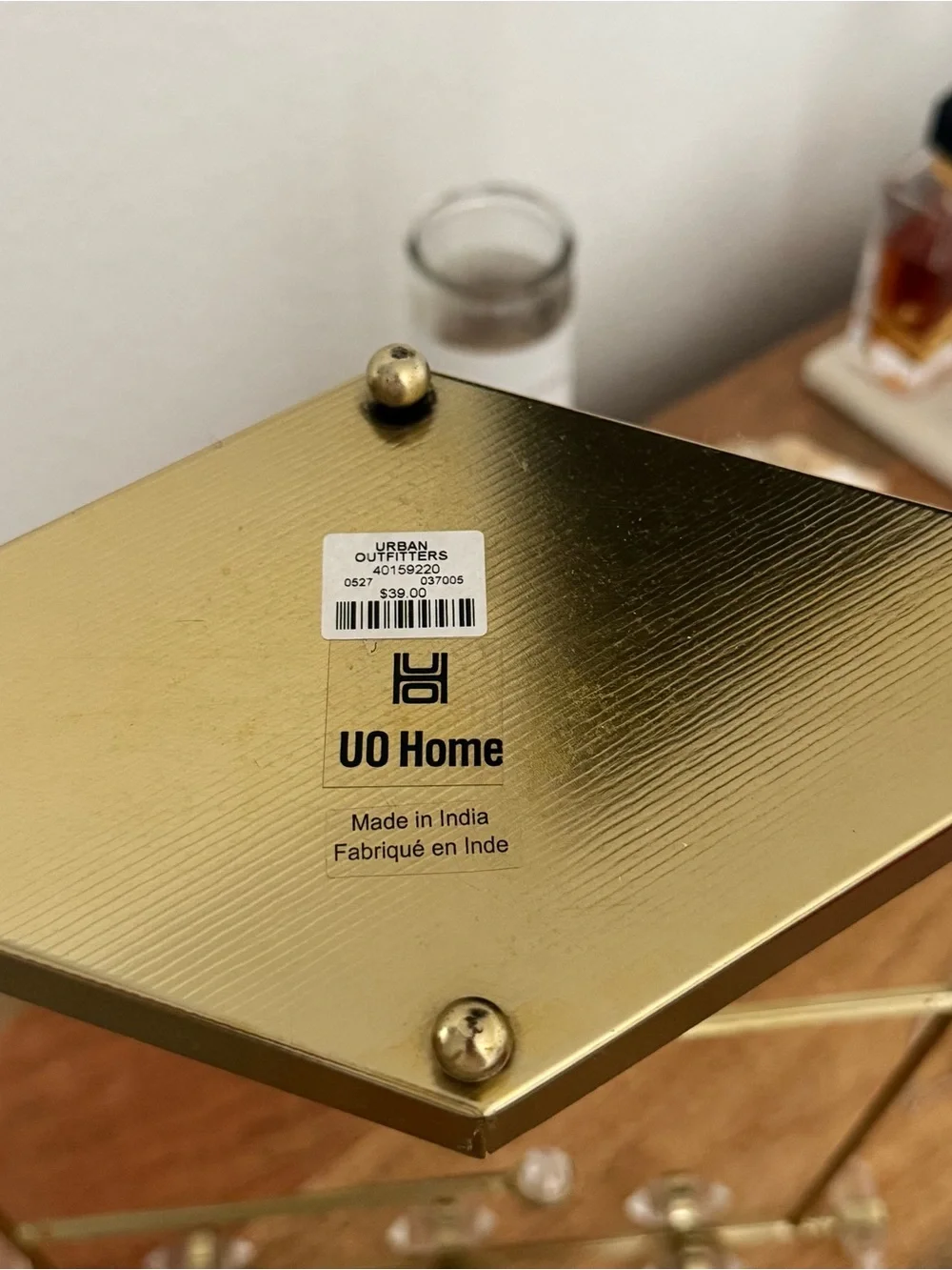 Urban Outfitters Crystal Gold Jewelry Holder